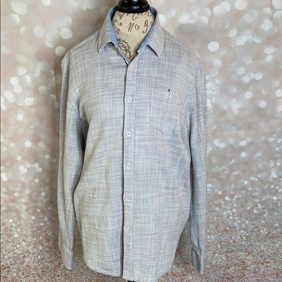 REPORT COLLECTION 𝅺Report Collection Textured Cotton Sport Shirt - Picture 1 of 8